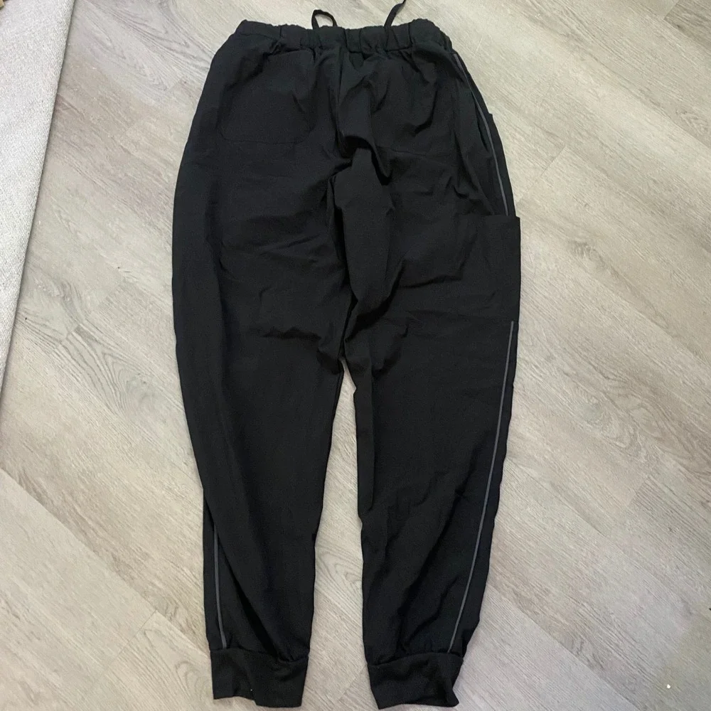 Jogger Pants Mens XL Black Techwear Utility Lightweight Reflective
